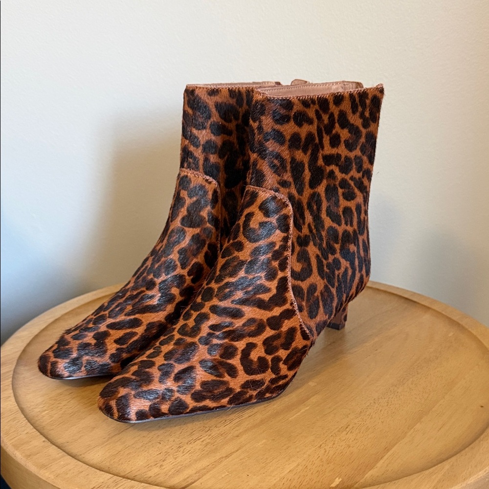 Madewell Leopard Print Ankle Boots in Brown and Black
